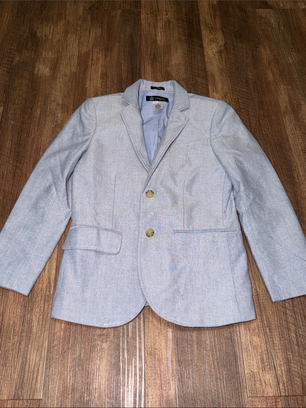 J.CREW Crewcuts Boys Thompson Oxford Suit Jacket Blazer Light Blue Size 8 Preppy